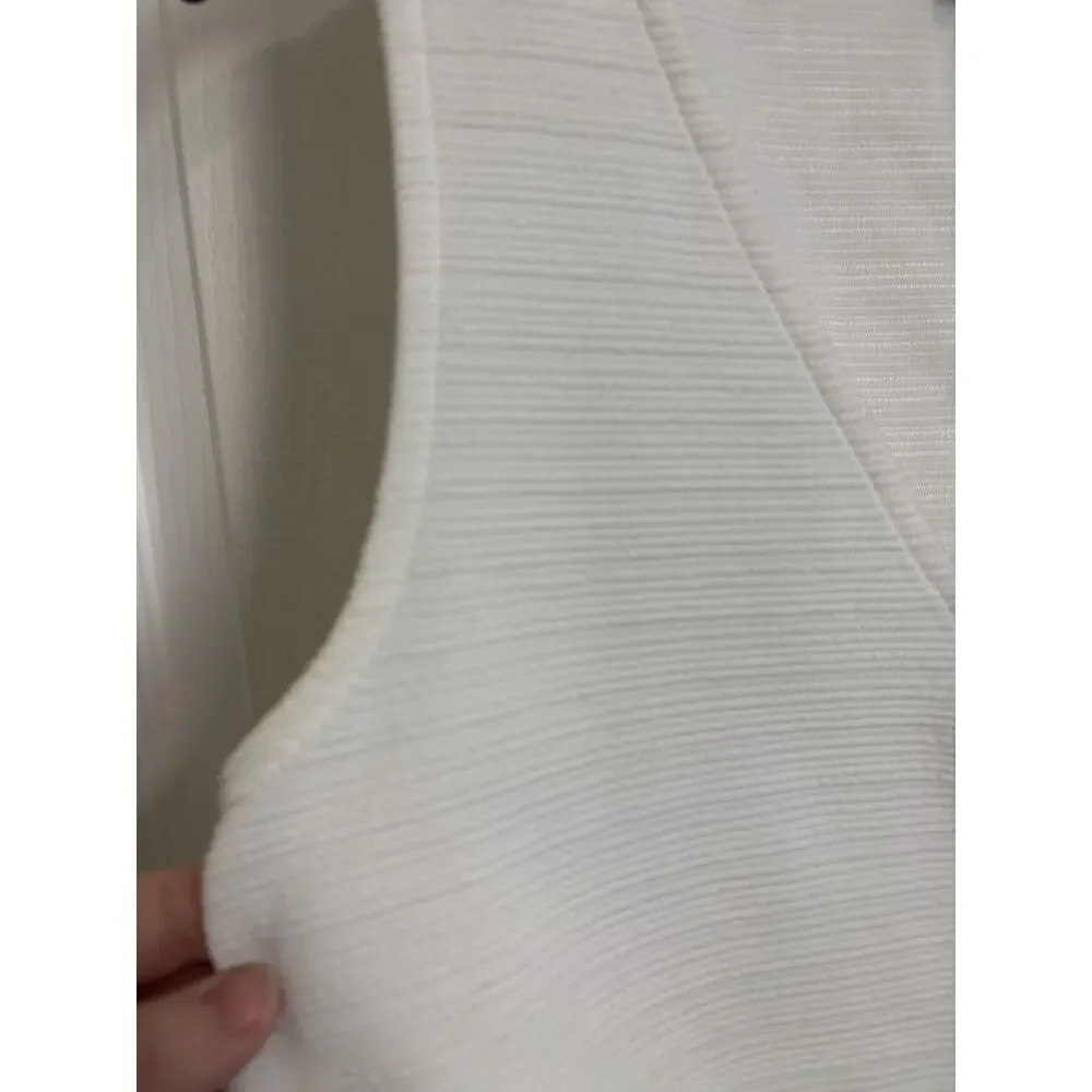 J Crew White Textured Tie Front Button Tank Top XXS Classic V-Neck Beach